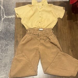 Zara Tan Wide Leg Pants